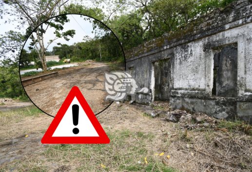 Antigua estación de ferrocarril de Zimpizahua, en peligro de daños por obra cercana