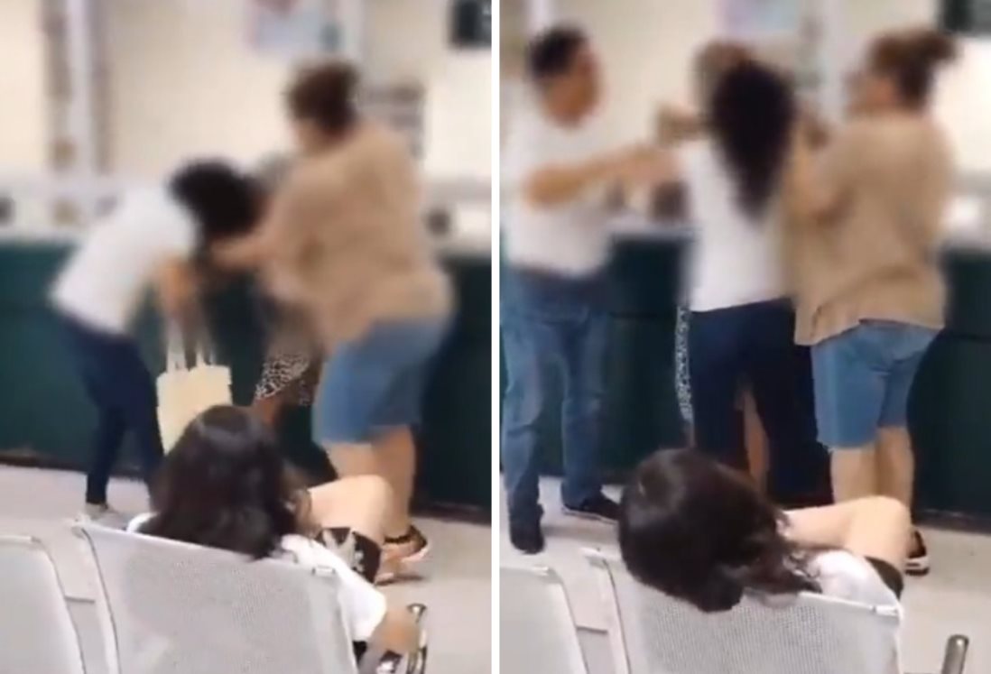 Graban pelea de mujeres en el IMSS de Veracruz por "colarse en la fila" | VIDEO