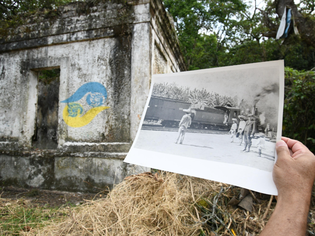 Antigua estación de ferrocarril de Zimpizahua, en peligro de daños por obra cercana
