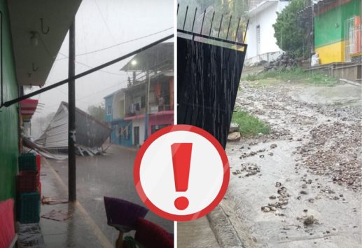 Granizo, caos y destrozos: tormenta sorprende a Jalcomulco