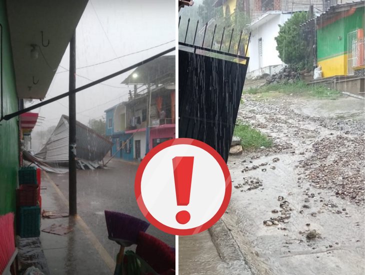 Granizo, caos y destrozos: tormenta sorprende a Jalcomulco