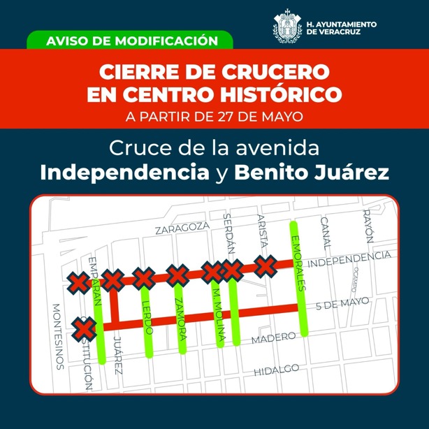 Camiones urbanos retoman ruta por puente Allende tras obras en avenidas del centro de Veracruz