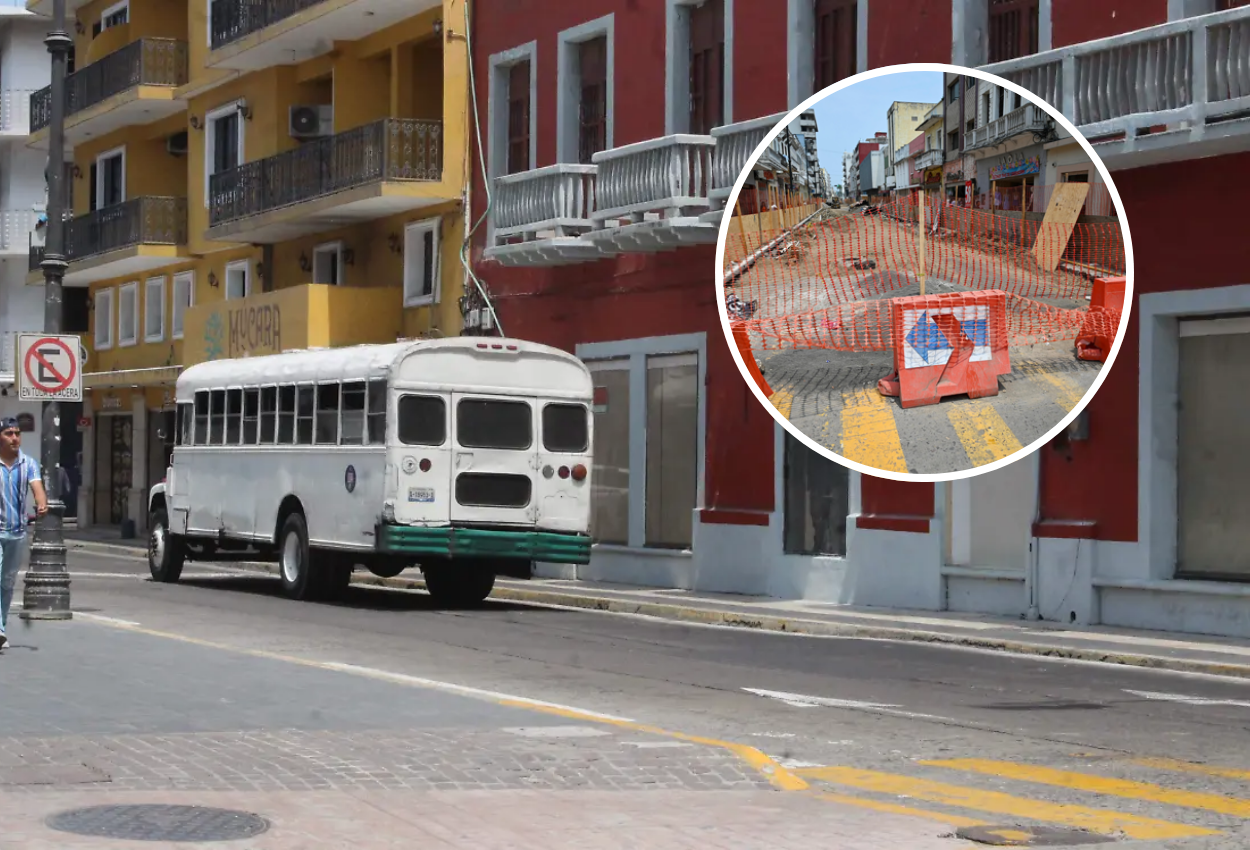 Camiones urbanos retoman ruta por puente Allende tras obras en avenidas del centro de Veracruz