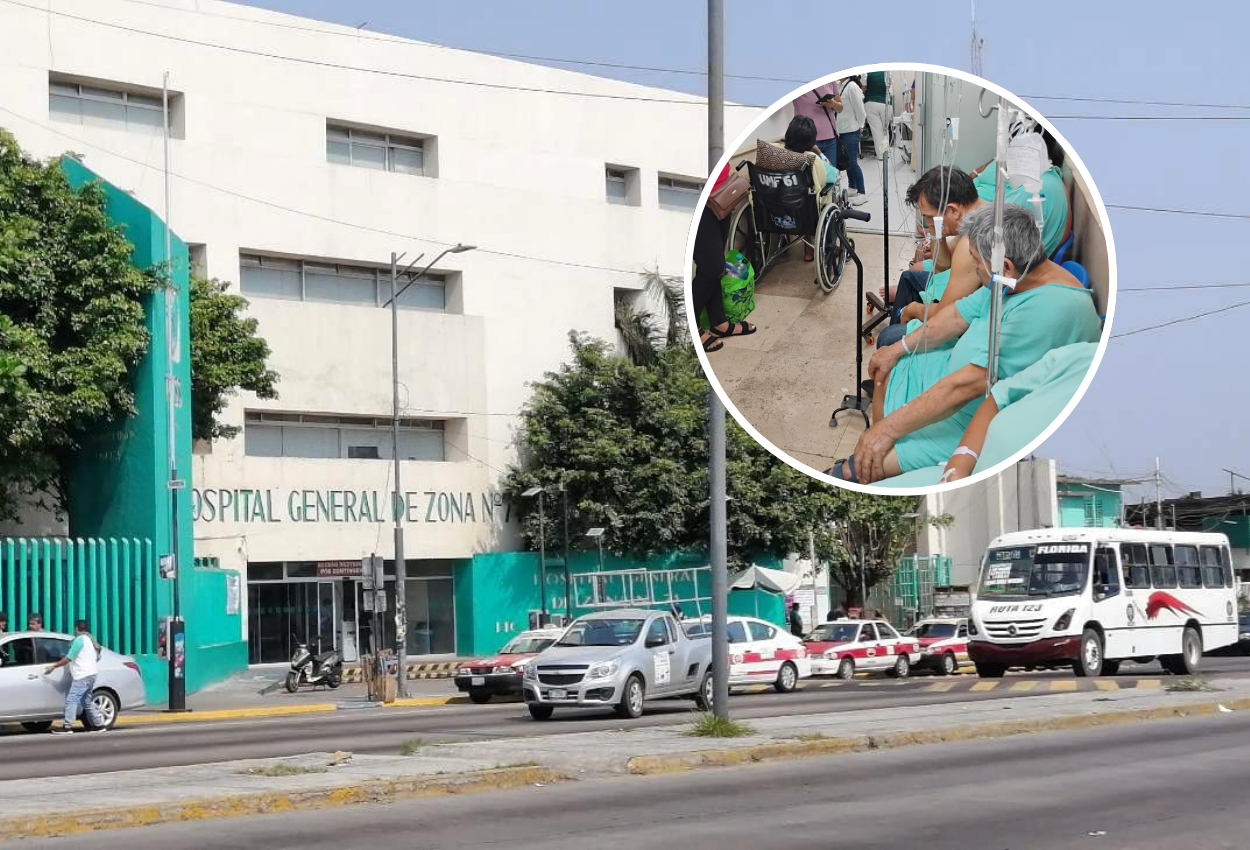 Denuncian que IMSS de Veracruz tiene a los pacientes canalizados en el pasillo