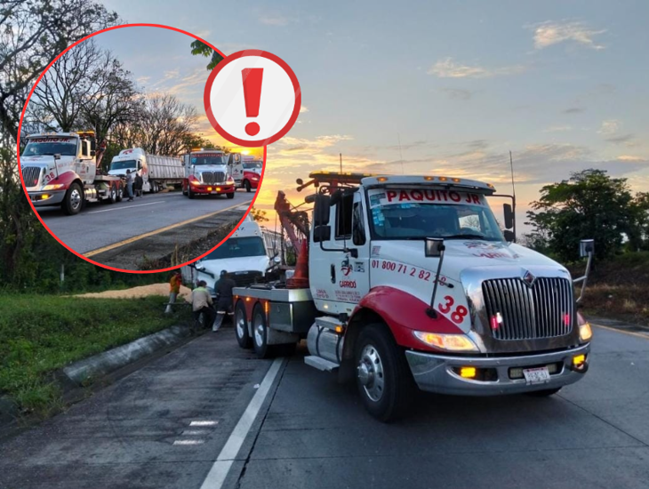 Vuelca tráiler en la autopista Veracruz-Córdoba