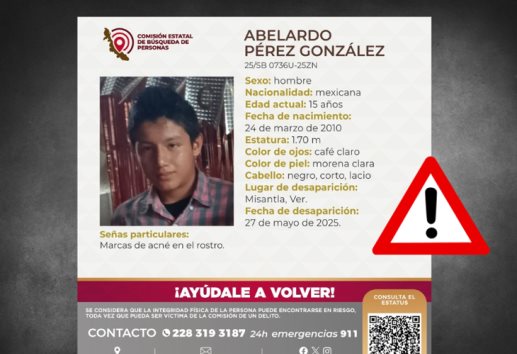 Se busca: Abelardo, de 15 años, está desaparecido en Misantla