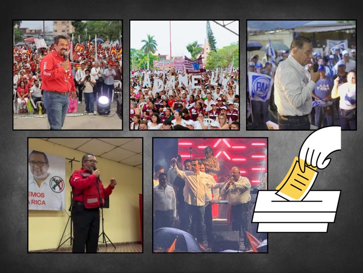 Sin incidentes, cierran campaña los cinco candidatos en Poza Rica