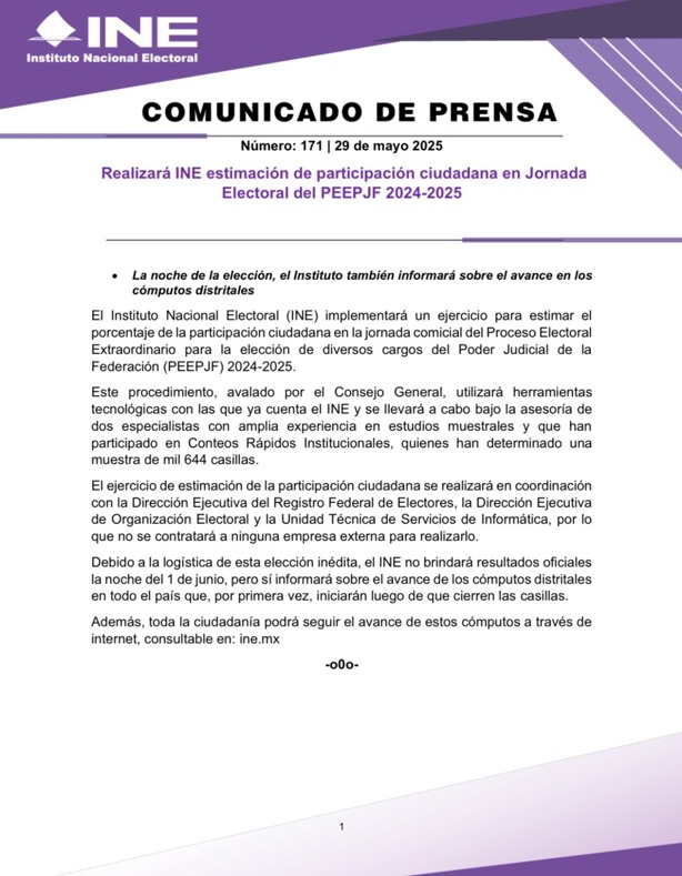 Estos serán los votos válidos y nulos en la elección judicial: INE