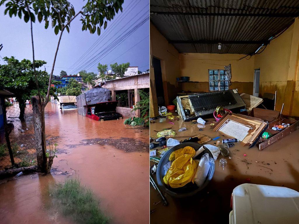 Intensa lluvia azota a tres municipios del sur; reportan daños en decenas de viviendas | FOTOS