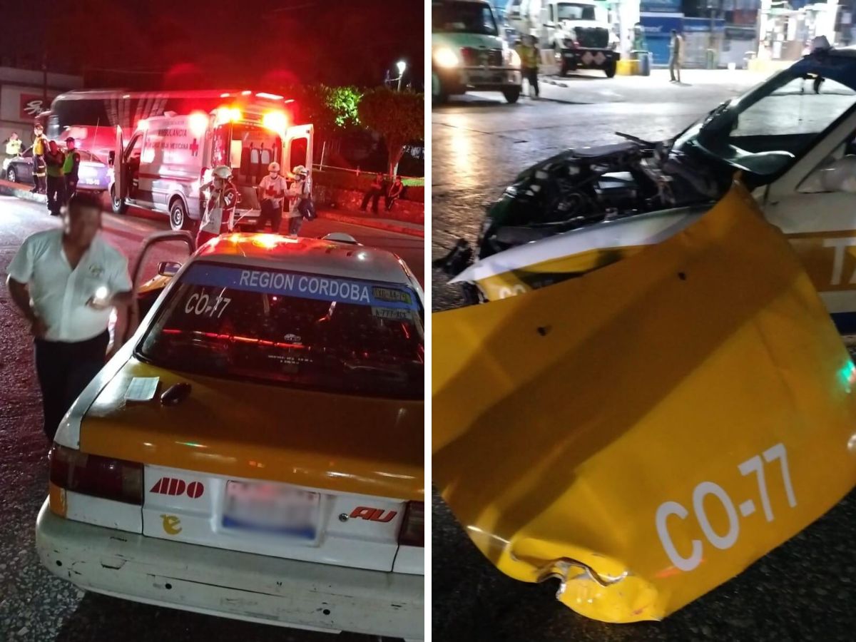 Camión de carga escapa tras chocar con taxi en Córdoba