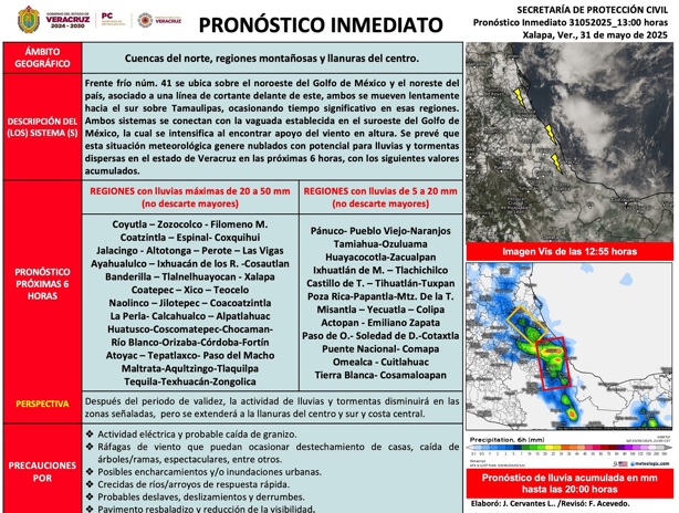 ¿A qué hora volverá a llover hoy en Veracruz? Esto dice Protección Civil