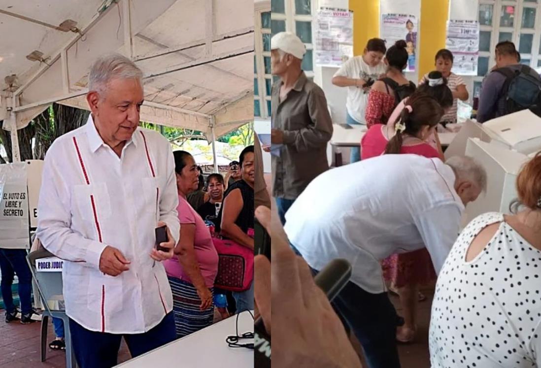 Reaparece AMLO para votar en la elección judicial 2025