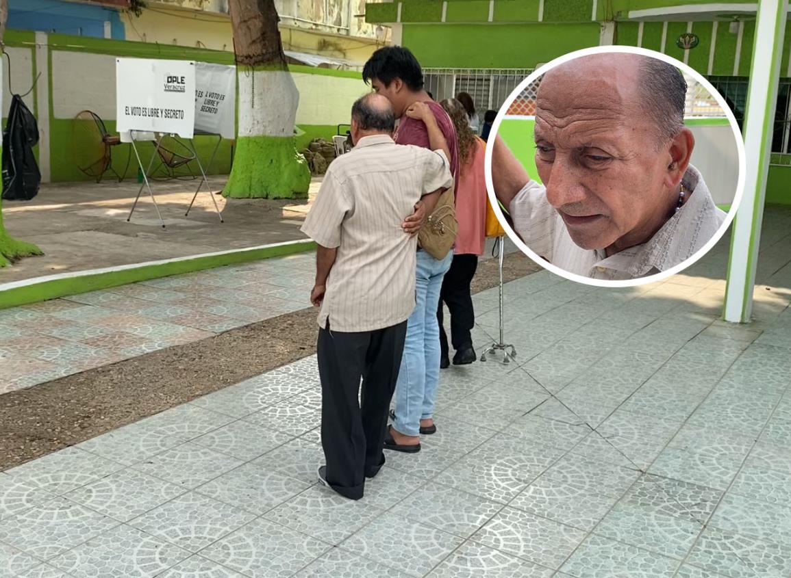 Invidencia no detuvo a don Víctor para acudir a votar entre 1 de junio en Agua Dulce