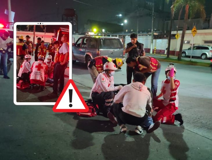 Pareja de motociclistas sufren accidente en el Boulevard Córdoba-Fortín