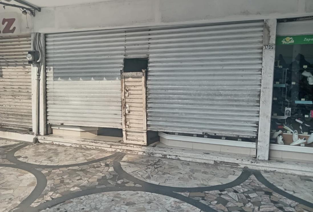 Vandalizan zapatería del centro histórico de Veracruz