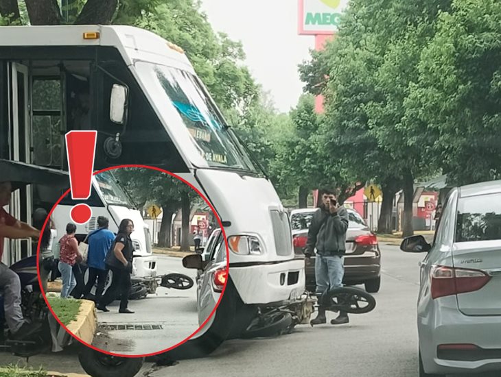 Autobús impacta a un motociclista en la avenida Ruiz Cortines en Xalapa