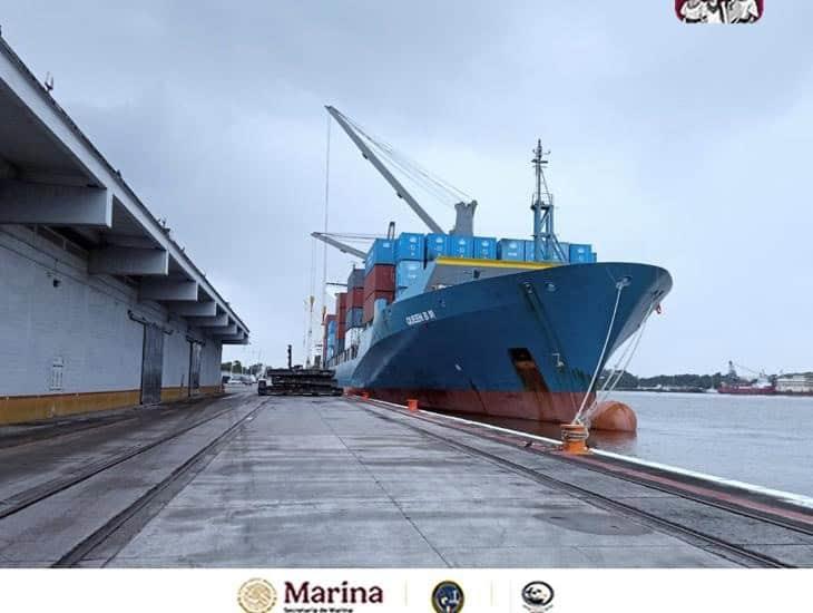 Puerto de Coatzacoalcos movió más de 30 mil toneladas de productos el fin de semana