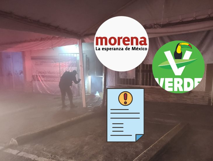 Morena y PVEM en Tlalnelhuayocan presentan denuncia por quema de bodega electoral (+VIDEO)
