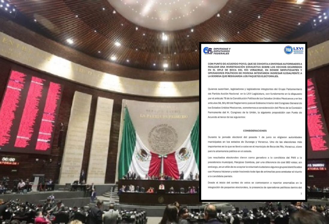 PAN exige en Congreso de la Unión seguridad a paquetes electorales en Boca del Río