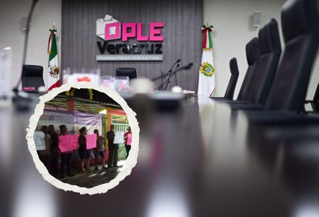 Se manifiestan en instalaciones del OPLE en Tecolutla; ciudadanos rechazan resultado de elecciones