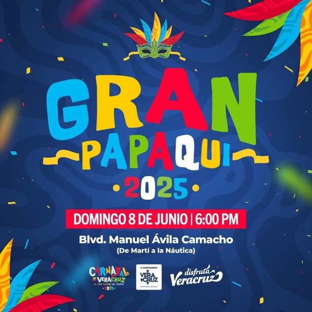 Carnaval de Veracruz 2025: hora y ruta del papaqui este 8 de junio