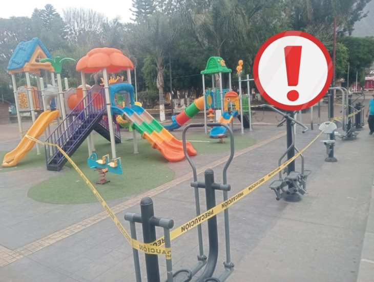 Ante brote de virus Coxsackie, cierran juegos del parque municipal en Maltrata