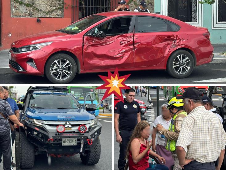 Siguen los accidentes; chocan en nueva glorieta del centro de Orizaba