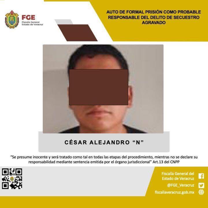 Dan formal prisión a César Alejandro; es señalado como presunto responsable de la desaparición de una pareja en Veracruz