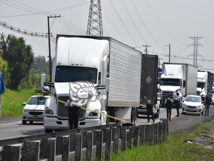 Aseguran tráiler con reporte de robo sobre autopista Orizaba- Ciudad Mendoza