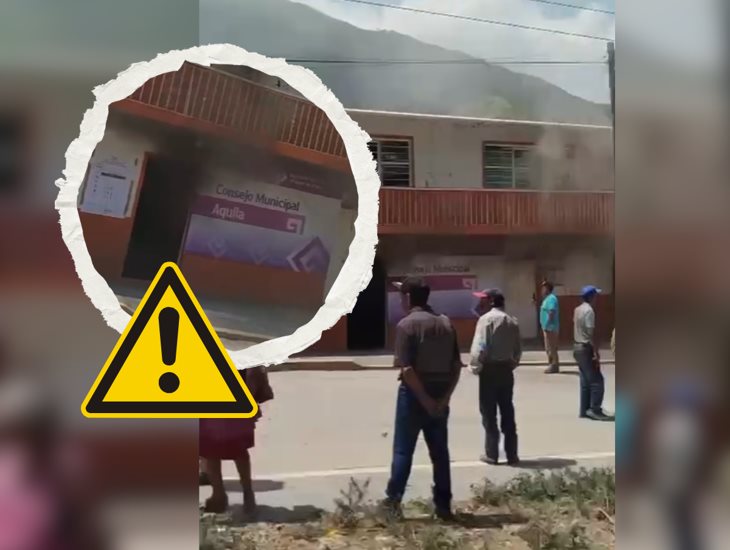 Ahora en Aquila, inconformes prenden fuego a instalaciones del OPLE (+VIDEO)