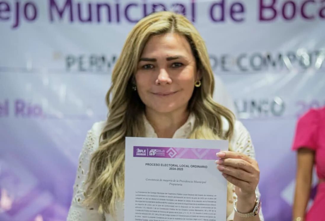 Maryjose Gamboa recibe constancia de mayoría como alcaldesa electa de Boca del Río