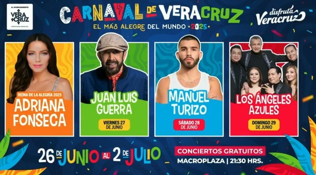 Presentan a Nicolla Pocella y Los Ángeles Azules como últimos artistas invitados al Carnaval de Veracruz 2025 | VIDEO