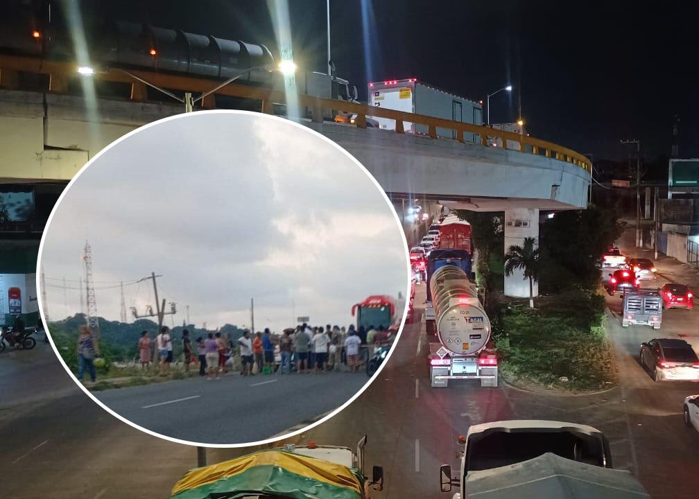 Bloqueo en el puente Joroba vuelve a paralizar la circulación en Coatzacoalcos