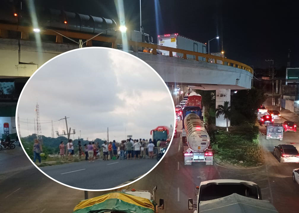 Bloqueo en el puente Joroba vuelve a paralizar la circulación en Coatzacoalcos