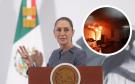 Rechaza Sheinbaum violencia de maestros tras incendio de edificio del SNTE