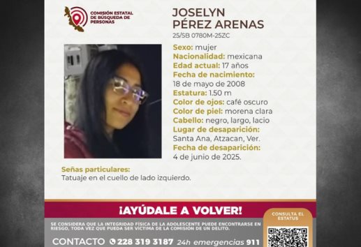 ¿La has visto?: Yoselyn, de 17 años, está desaparecida en Atzacan