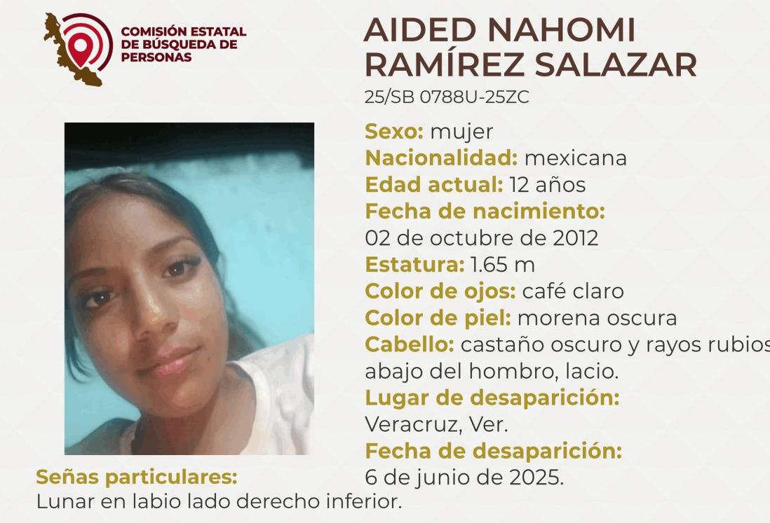 Desaparece Aided Nahomi Ramírez Salazar de 12 años en el puerto de Veracruz