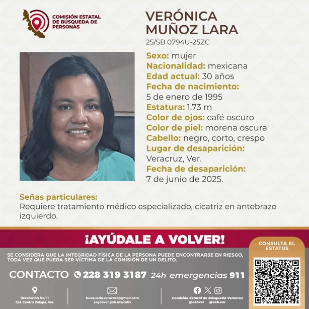 Desaparece la joven Verónica Muñoz Lara en el puerto de Veracruz