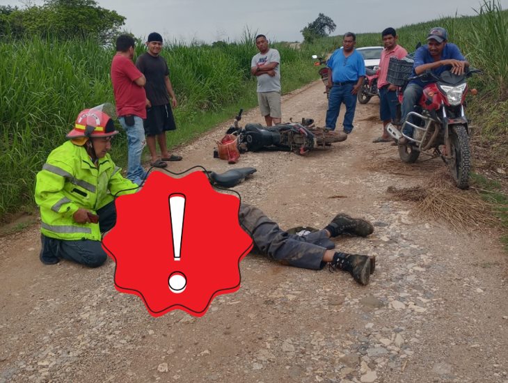 Se accidenta motociclista en Cuitláhuac; resulta severamente lesionado