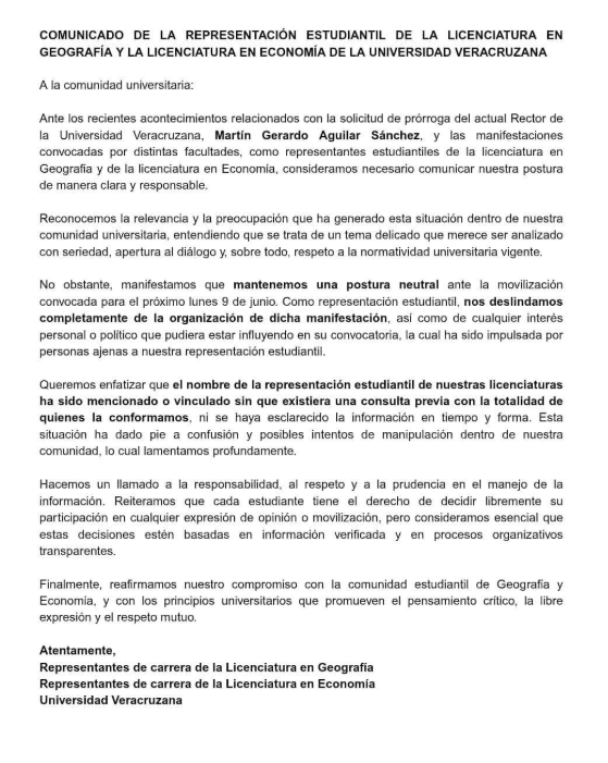 Se deslindan estudiantes de la UV de marcha convocada contra rector; ven intereses ajenos 