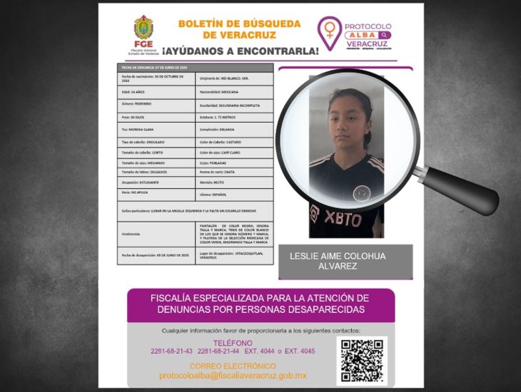 Se busca: Leslie, de 14 años, está desaparecida en Ixtaczoquitlán