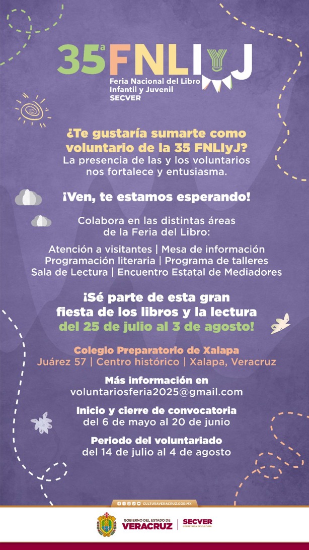 ¡Ya viene! así puedes ser voluntario en la Feria del Libro Infantil y Juvenil en Xalapa