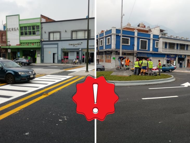 Suman reclamos por construcción de glorieta en Orizaba; van dos accidentes y caos vial