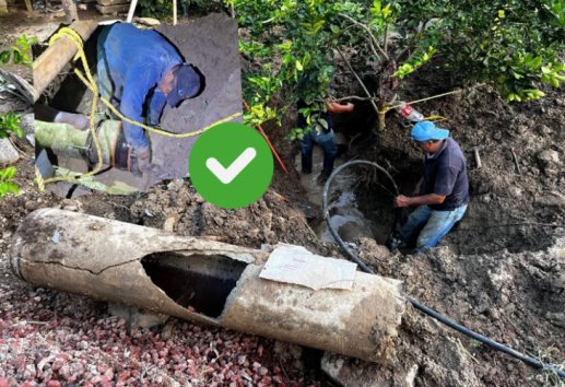Reparan fuga de agua en Misantla; llaman a hacer uso consciente del suministro