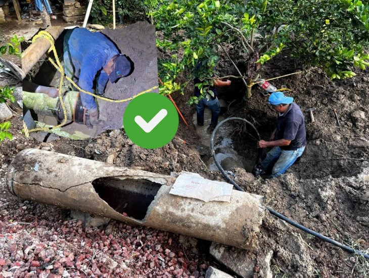 Reparan fuga de agua en Misantla; llaman a hacer uso consciente del suministro