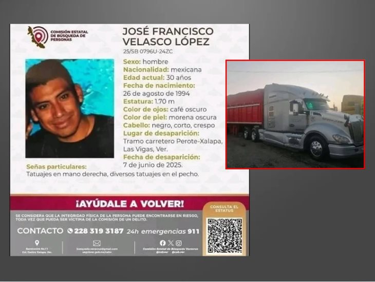 Buscan a José Francisco, trailero desaparecido en Las Vigas