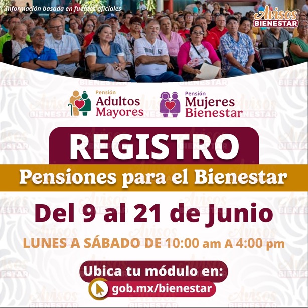 Inicia registro a la Pensión del Bienestar y de mujeres de 63 y 64 años en Veracruz | Calendario
