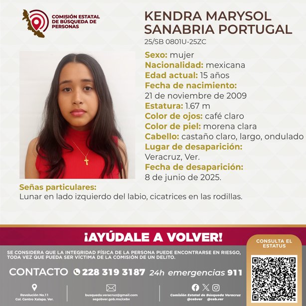 Desaparece Kendra Marysol Sanabria de 15 años en el puerto de Veracruz