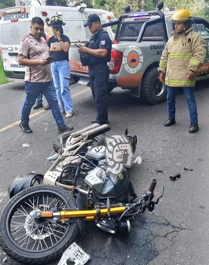 Se accidenta motociclista sobre la carretera federal 143 Fortín- Huatusco