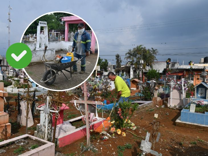 Realizan limpieza en cementerios de Córdoba ante visitas por el Día del Padre